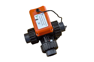 Vanne à bille électrique à 3 voies en plastique avec connexion par colle (Diamètre nominal: 21.5mm-37.7mm)